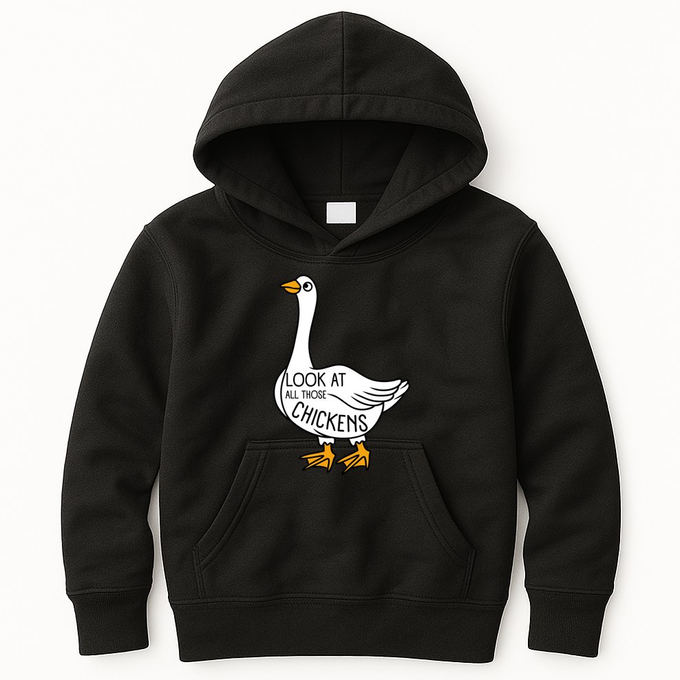 Look At All Those Chickens Goose Meme Kids Hoodie