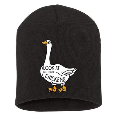 Look At All Those Chickens Goose Meme Short Acrylic Beanie