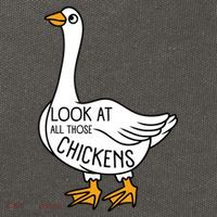 Look At All Those Chickens Goose Meme Cotton Canvas Backpack