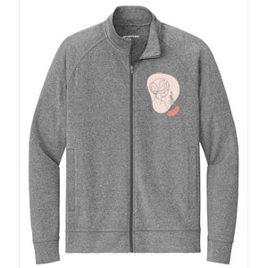 Line Art Abstract Minimalist Of Women Face With Rose Flower Stretch Full-Zip Cadet Jacket