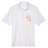 Line Art Abstract Minimalist Of Women Face With Rose Flower Men's Origin Performance Pique Polo