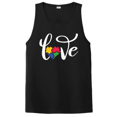 Love Autism Awareness Day ValentineS Day Puzzle Piece Heart Gift PosiCharge Competitor Tank