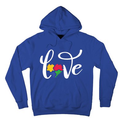 Love Autism Awareness Day ValentineS Day Puzzle Piece Heart Gift Hoodie