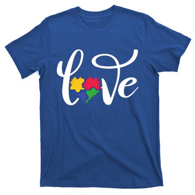 Love Autism Awareness Day ValentineS Day Puzzle Piece Heart Gift T-Shirt