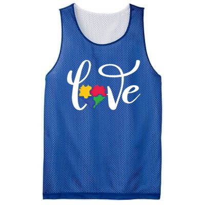 Love Autism Awareness Day ValentineS Day Puzzle Piece Heart Gift Mesh Reversible Basketball Jersey Tank