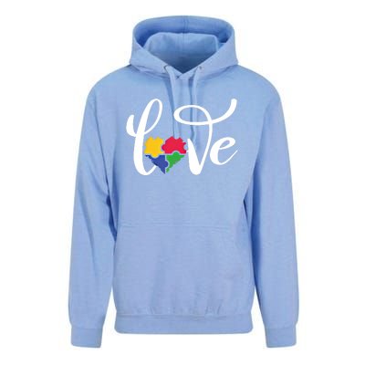 Love Autism Awareness Day ValentineS Day Puzzle Piece Heart Gift Unisex Surf Hoodie