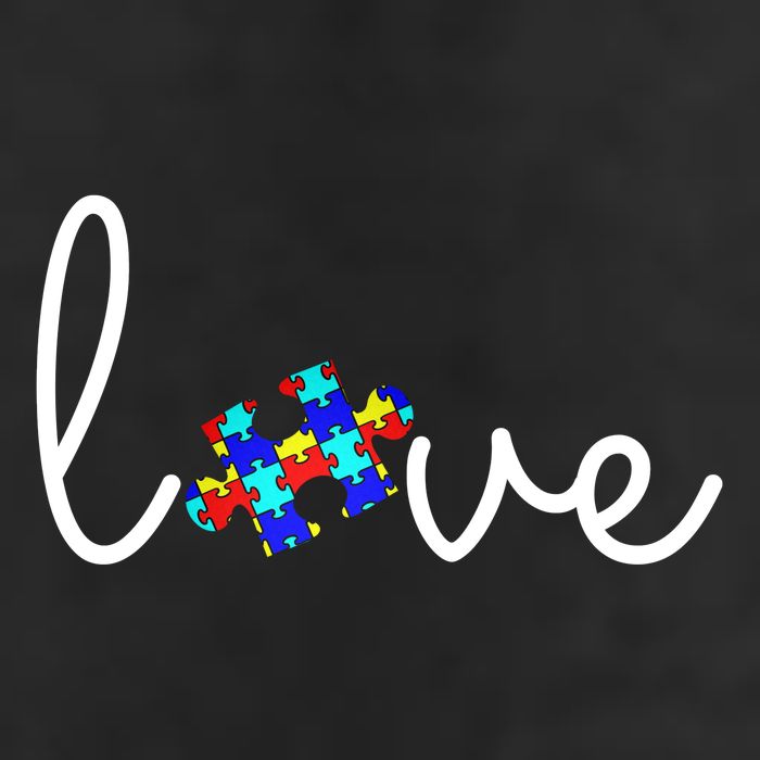 Love Autism Awareness Puzzle Piece 7 Panel Mesh Trucker Snapback Hat
