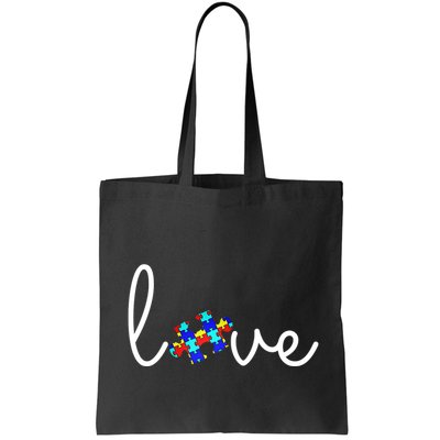 Love Autism Awareness Puzzle Piece Bag