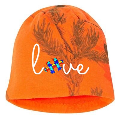 Love Autism Awareness Puzzle Piece Kati - Camo Knit Beanie