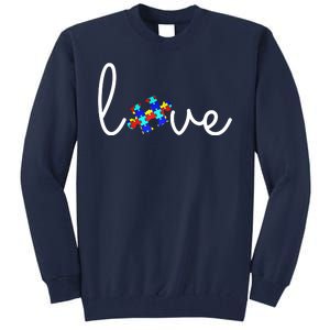 Love Autism Awareness Puzzle Piece Tall Sweatshirt