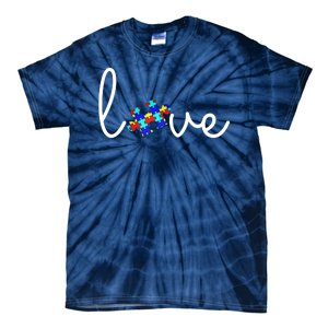 Love Autism Awareness Puzzle Piece Tie-Dye T-Shirt