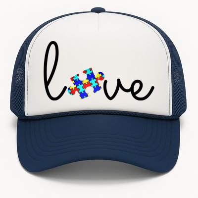 Love Autism Awareness Puzzle Piece Trucker Hat