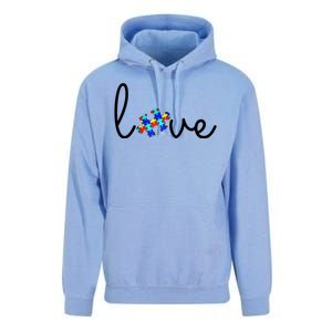 Love Autism Awareness Puzzle Piece Unisex Surf Hoodie