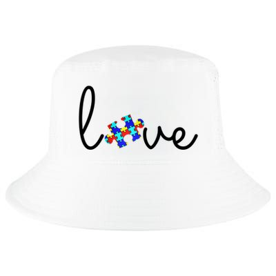 Love Autism Awareness Puzzle Piece Cool Comfort Performance Bucket Hat