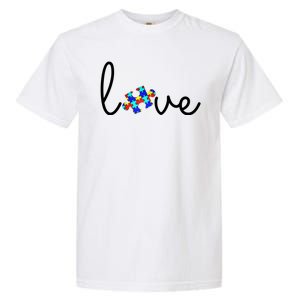 Love Autism Awareness Puzzle Piece Garment-Dyed Heavyweight T-Shirt