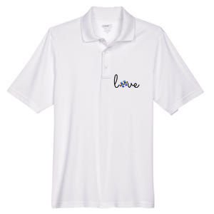 Love Autism Awareness Puzzle Piece Men's Origin Performance Pique Polo