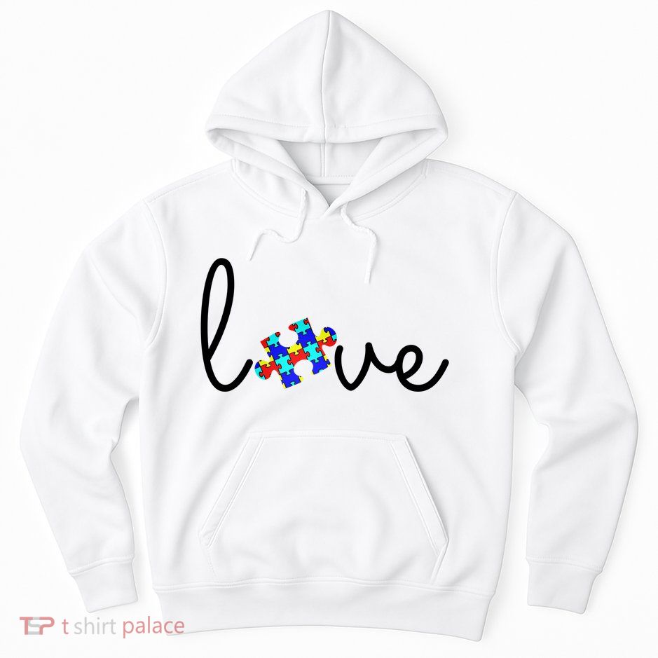 Love Autism Awareness Puzzle Piece Hoodie