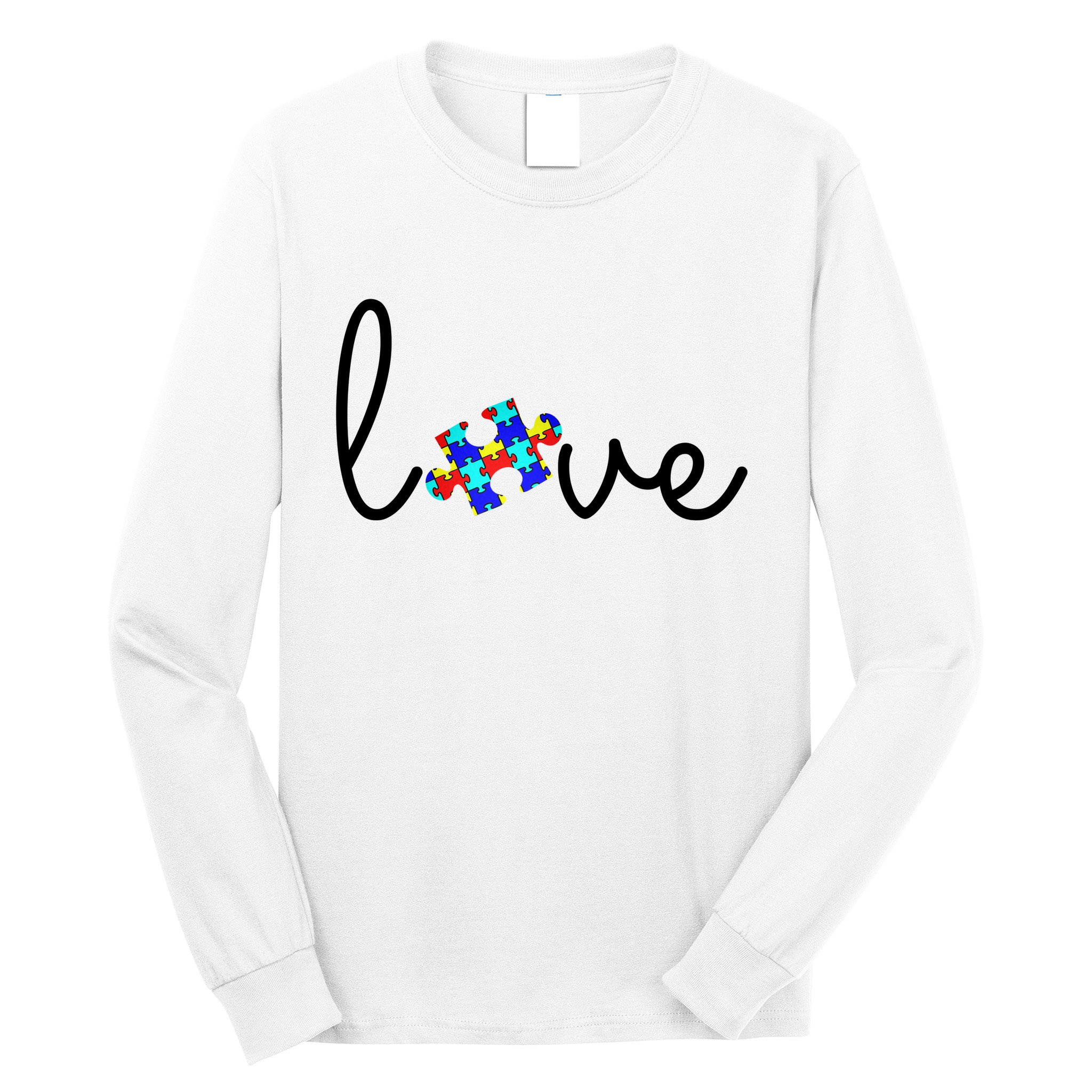 Love Autism Awareness Puzzle Piece Long Sleeve Shirt