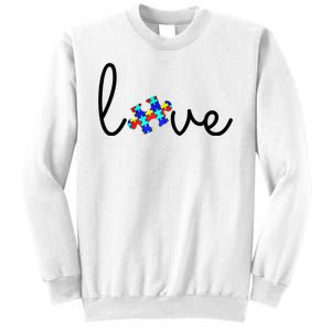 Love Autism Awareness Puzzle Piece Sweatshirt