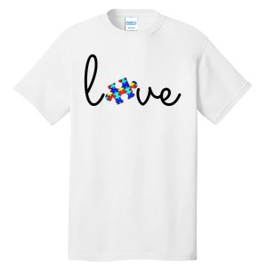 Love Autism Awareness Puzzle Piece Tall T-Shirt