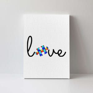 Love Autism Awareness Puzzle Piece Canvas