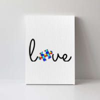 Love Autism Awareness Puzzle Piece Canvas