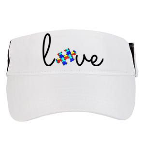 Love Autism Awareness Puzzle Piece Adult Drive Performance Visor