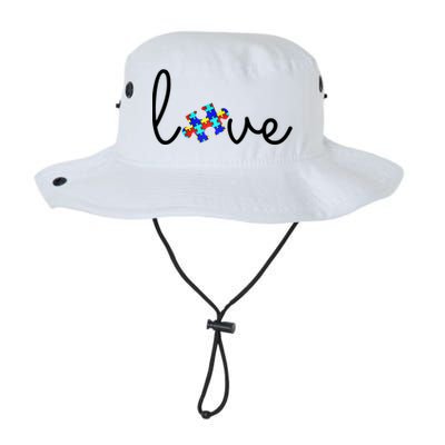 Love Autism Awareness Puzzle Piece Legacy Cool Fit Booney Bucket Hat