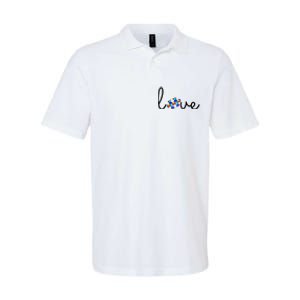 Love Autism Awareness Puzzle Piece Softstyle Adult Sport Polo