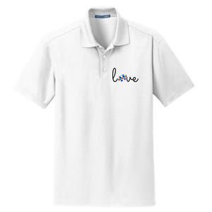 Love Autism Awareness Puzzle Piece Dry Zone Grid Polo