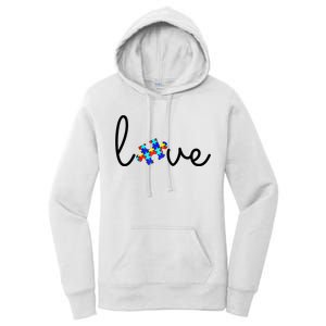 Love Autism Awareness Puzzle Piece Women's Pullover Hoodie