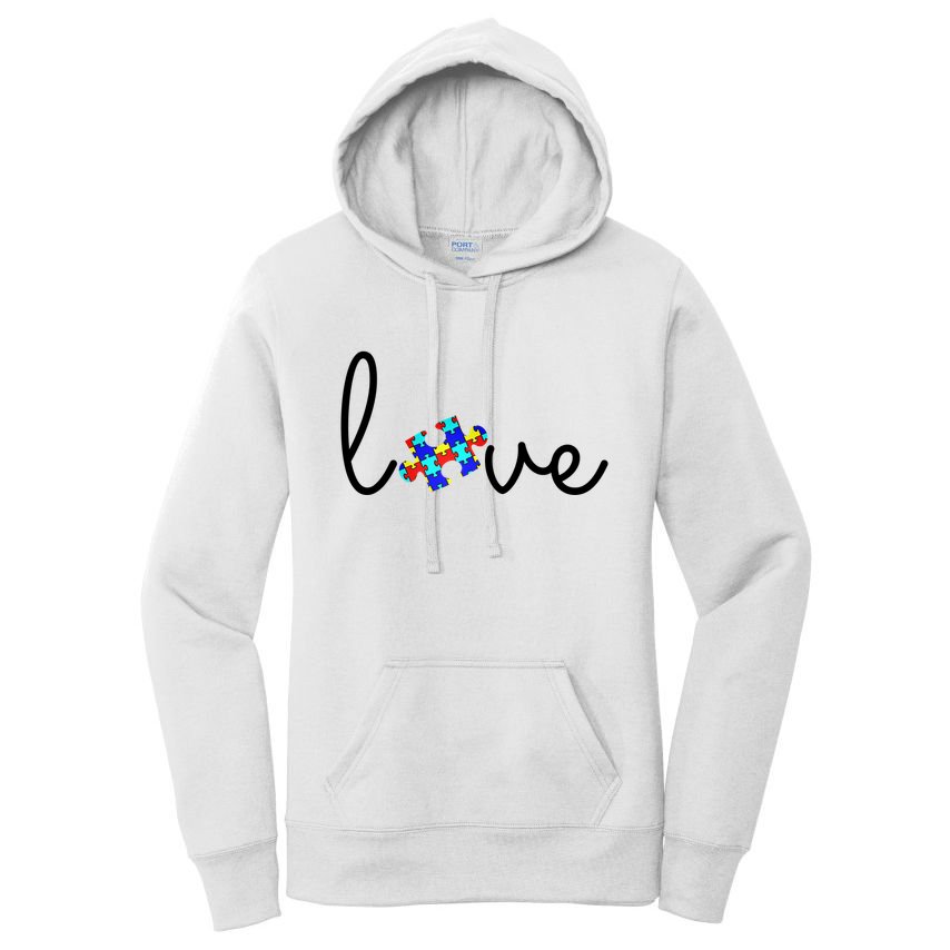 Love Autism Awareness Puzzle Piece Women's Pullover Hoodie
