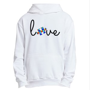 Love Autism Awareness Puzzle Piece Urban Pullover Hoodie