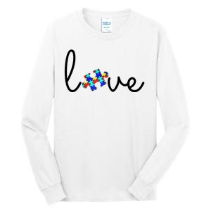 Love Autism Awareness Puzzle Piece Tall Long Sleeve T-Shirt