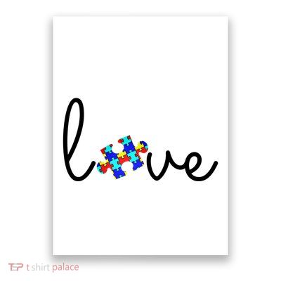 Love Autism Awareness Puzzle Piece Poster