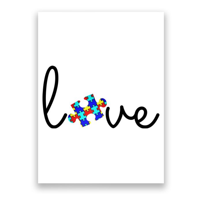 Love Autism Awareness Puzzle Piece Poster