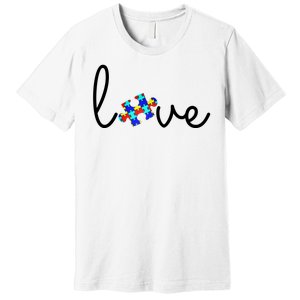 Love Autism Awareness Puzzle Piece Premium T-Shirt