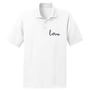 Love Autism Awareness Puzzle Piece PosiCharge RacerMesh Polo