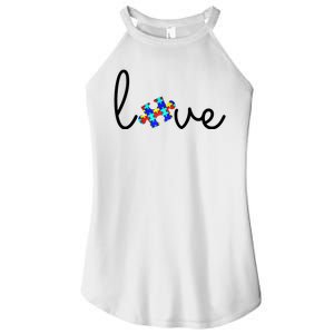 Love Autism Awareness Puzzle Piece Women's Perfect Tri Rocker Tank