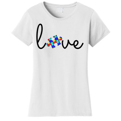 Love Autism Awareness Puzzle Piece Women's T-Shirt