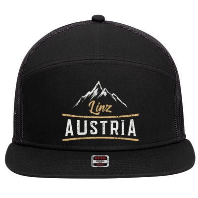 Linz Austria Austrian 7 Panel Mesh Trucker Snapback Hat