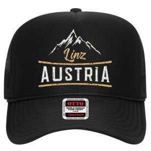 Linz Austria Austrian High Crown Mesh Back Trucker Hat