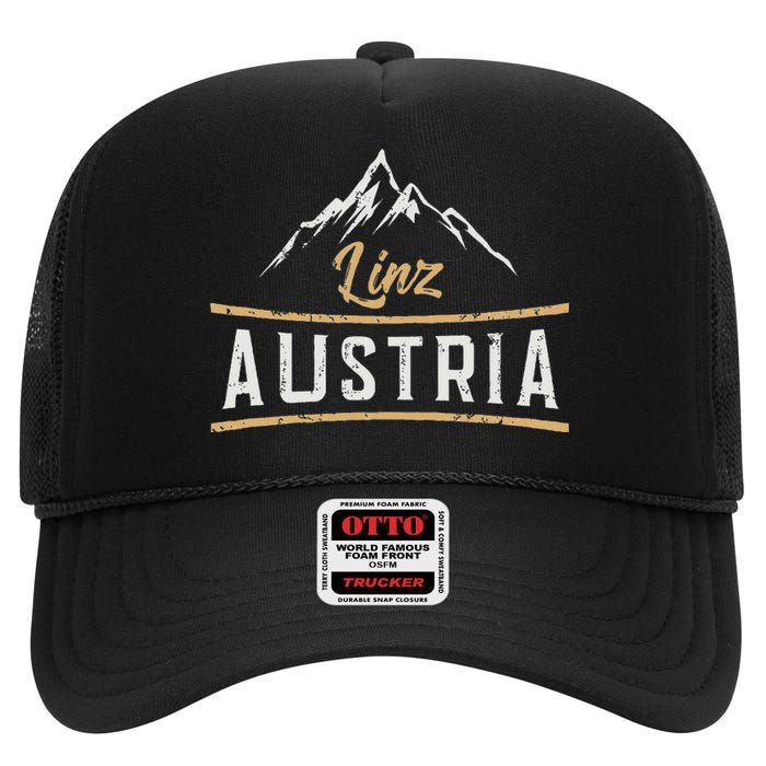 Linz Austria Austrian High Crown Mesh Back Trucker Hat