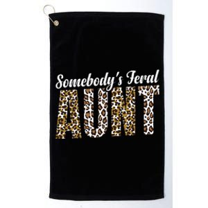 Leopard Auntie Aunt Baby Announcement Platinum Collection Golf Towel