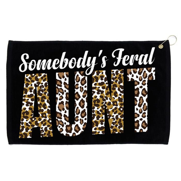 Leopard Auntie Aunt Baby Announcement Grommeted Golf Towel