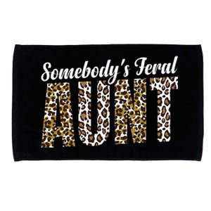 Leopard Auntie Aunt Baby Announcement Microfiber Hand Towel