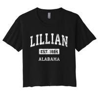 Lillian Alabama Al Vintage Sports Established Women's Crop Top Tee