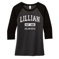 Lillian Alabama Al Vintage Sports Established Women's Tri-Blend 3/4-Sleeve Raglan Shirt