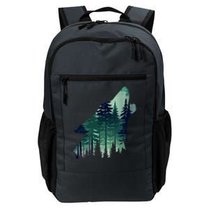 Landscape Animal Art Nature Forest Hiking Howling Wolf Gift Daily Commute Backpack