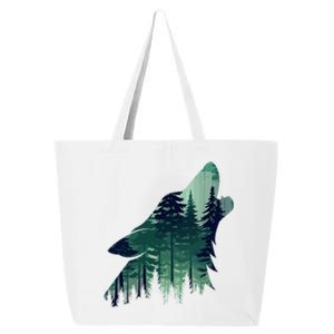 Landscape Animal Art Nature Forest Hiking Howling Wolf Gift 25L Jumbo Tote